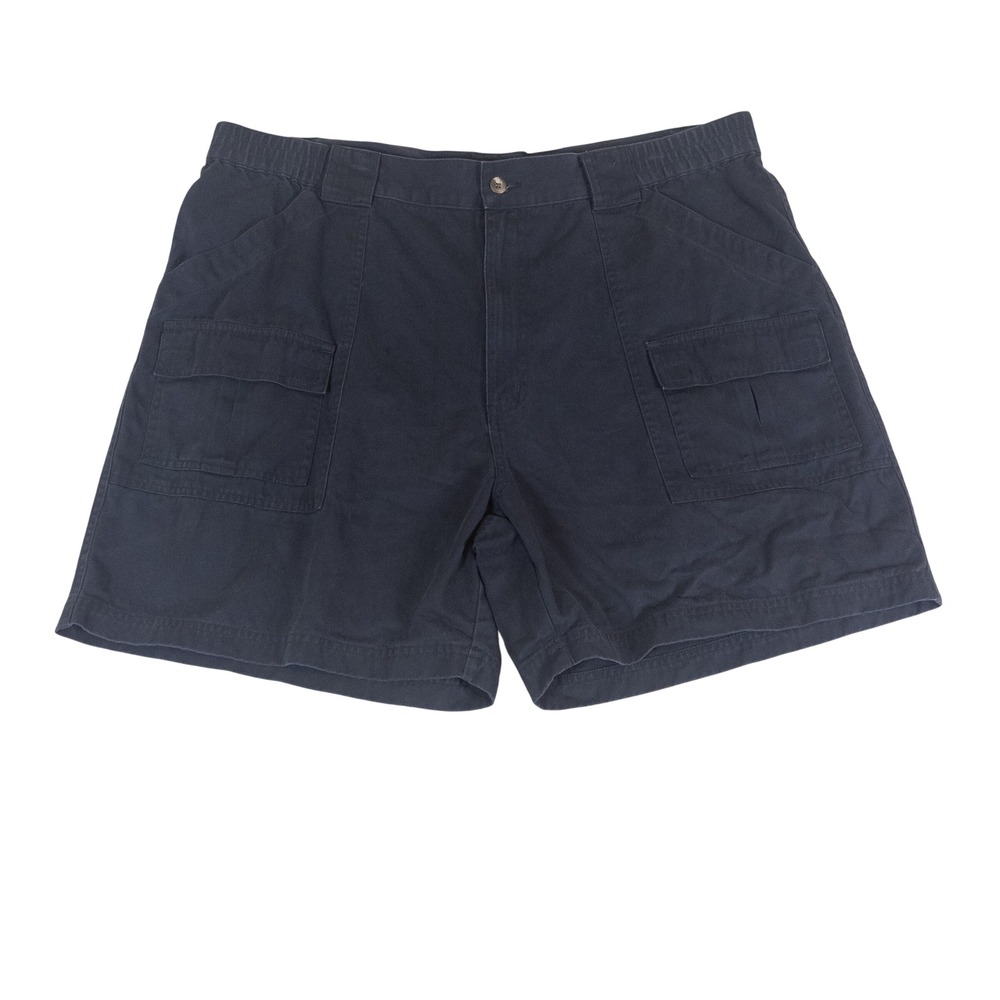 Croft & Barrow Mens Size 40 Navy Blue Cotton Elastic Waist Cargo Shorts